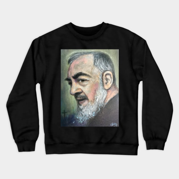 Padre Pio Crewneck Sweatshirt by artdesrapides